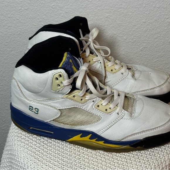 jordan 5 blue white yellow